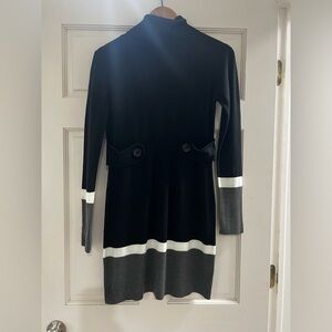 Iz Byer Black and Gray Long Sleeve Dress